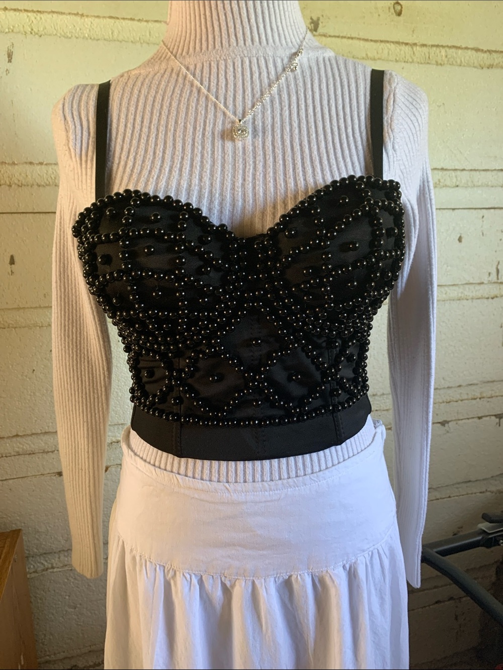 Black Beaded Bustier